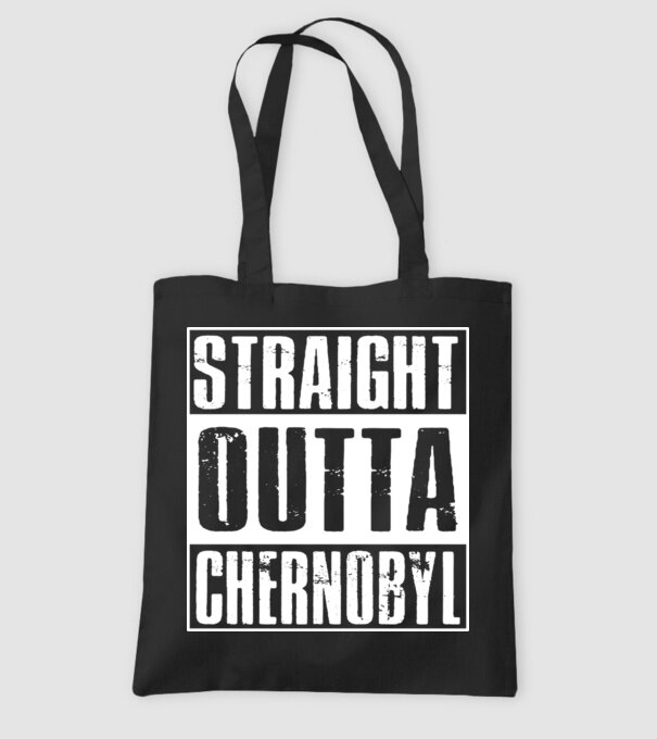 Straight outta Chernobyl model negru pe tricou