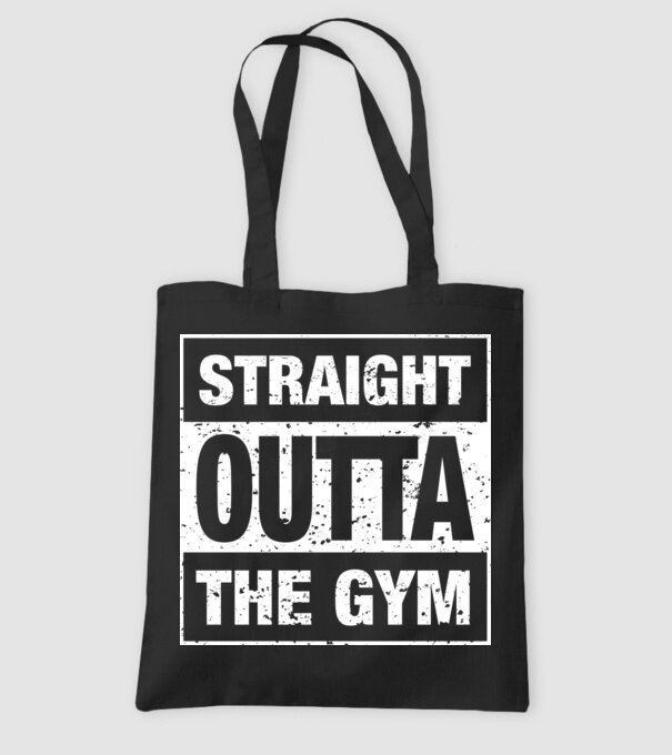 Straight outta gym model negru pe tricou