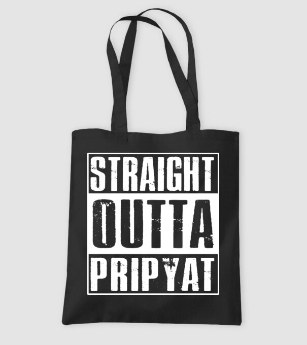 Straight outta pripyat model negru pe tricou