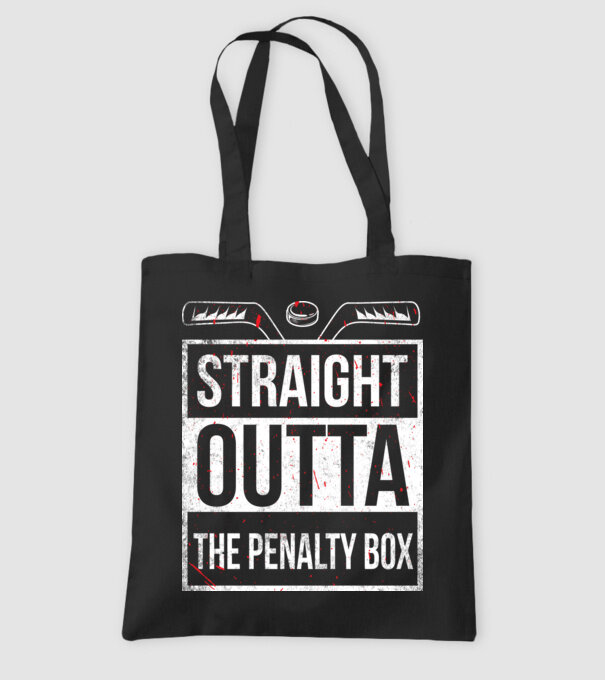 Straight outta the penalty box model negru pe tricou