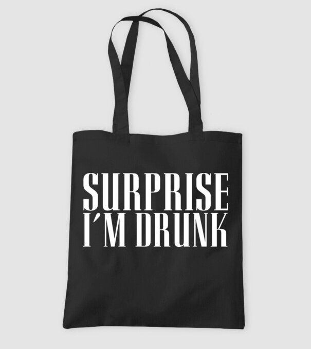 Surprise im drunk model negru pe tricou