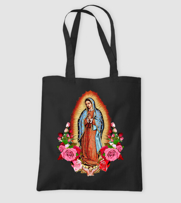 Fecioara Maria model negru pe tricou
