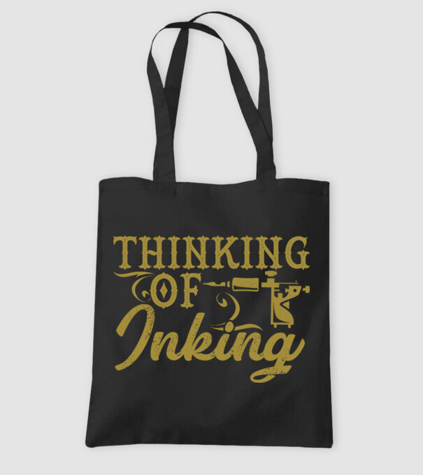 Thinking of inking model negru pe tricou