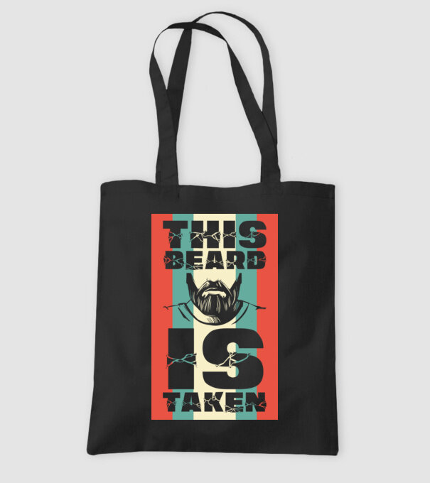 This beard is taken Retro model negru pe tricou