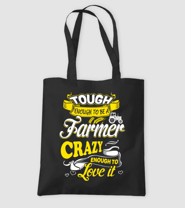 Tough enough to be a farmer Traktoros model negru pe tricou