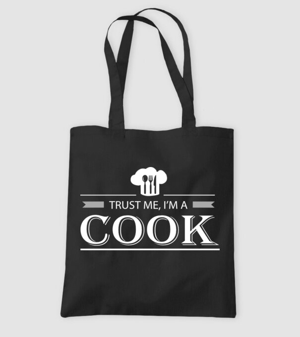 'Trust me I''m a cook' model negru pe tricou