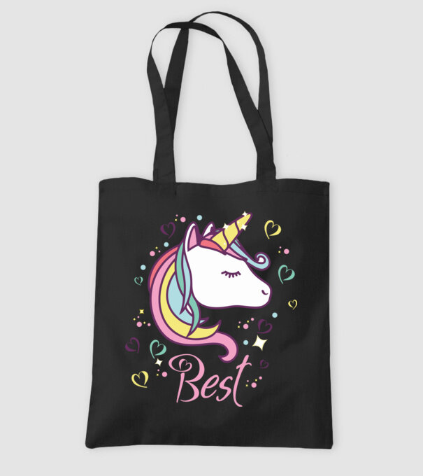 Unicorn Best model negru pe tricou