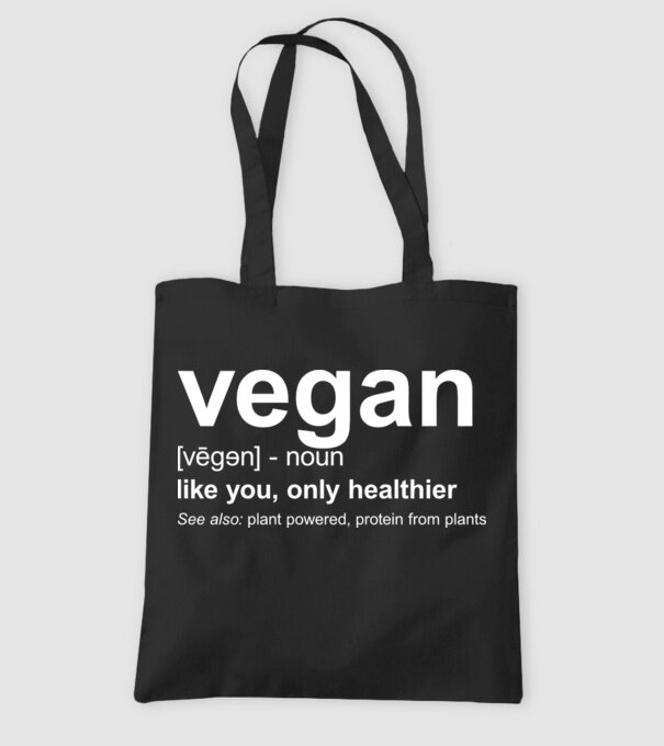 Vegan definition model negru pe tricou