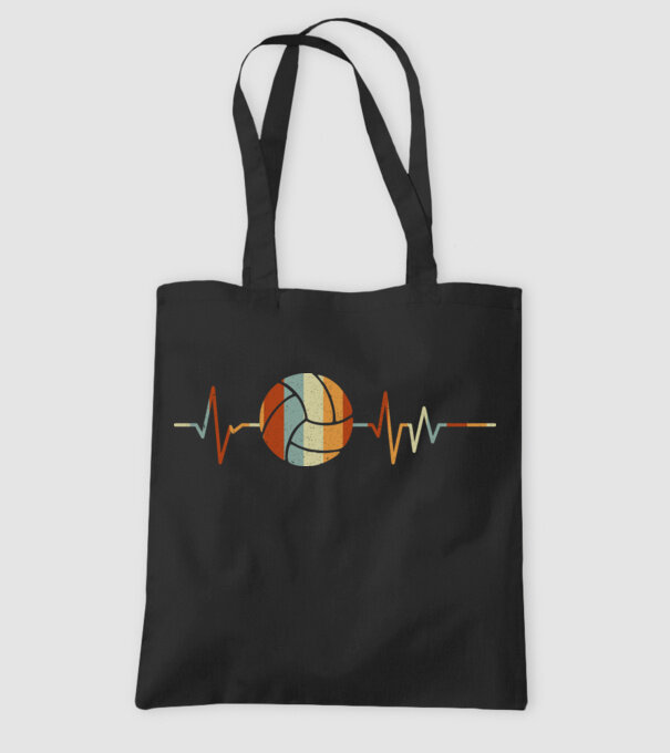 Volleyball heartbeat model negru pe tricou