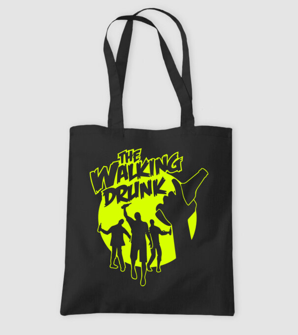 Walking Drunk model negru pe tricou