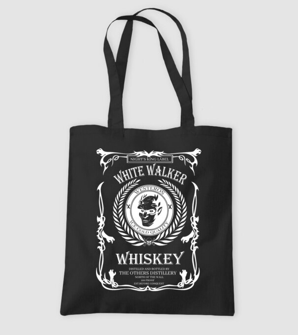 Whiskey White Walker model negru pe tricou