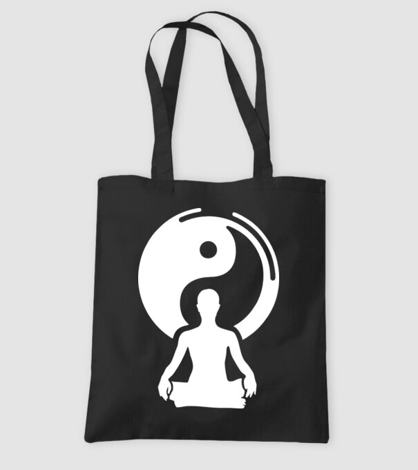 Meditație Yin yang model negru pe tricou
