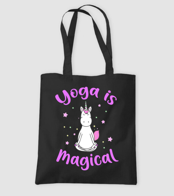yoga is magical model negru pe tricou