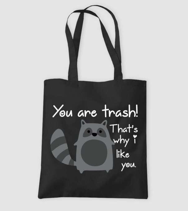 You are trash! model negru pe tricou