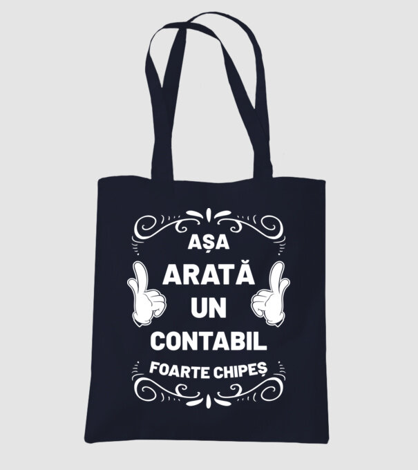 Așa arată un contabil foarte chipeș model albastru închis pe tricou