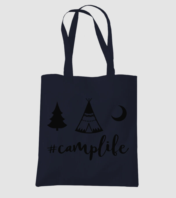 camplife model albastru închis pe tricou