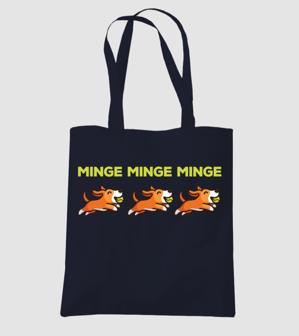 MINGE MINGE MINGE model albastru închis pe tricou