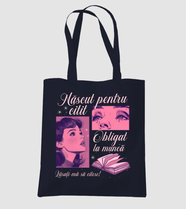 Născut pentru citit obligat la muncă lăsați-mă să citesc model albastru închis pe tricou