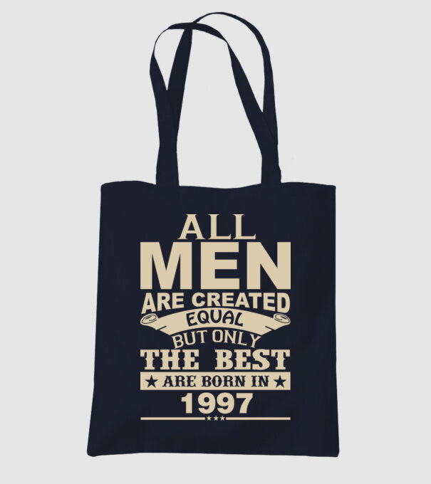All men are created - 1997 model albastru închis pe tricou