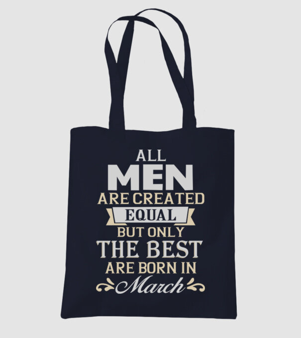 All men created equal but only the beat are born in march model albastru închis pe tricou