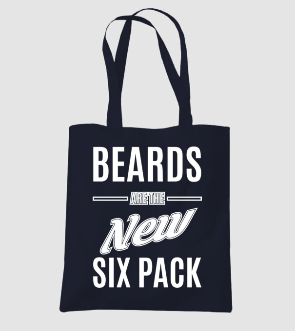 Beards are the new six pack model albastru închis pe tricou