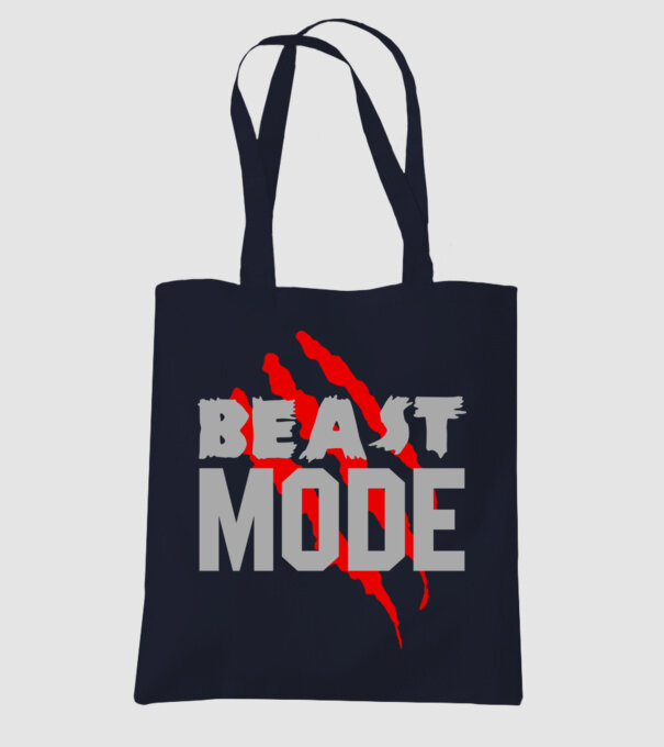 Beast mode model albastru închis pe tricou