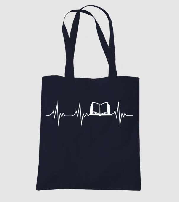 book ekg model albastru închis pe tricou