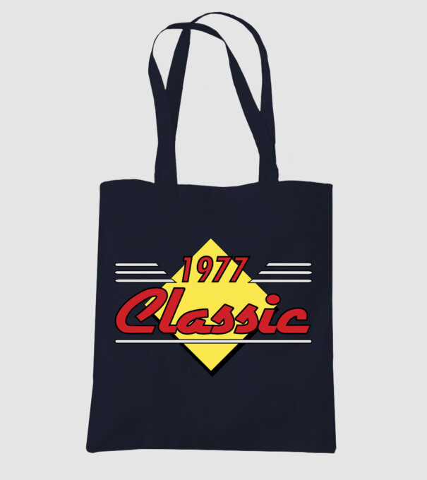 Classic - 1977 model albastru închis pe tricou
