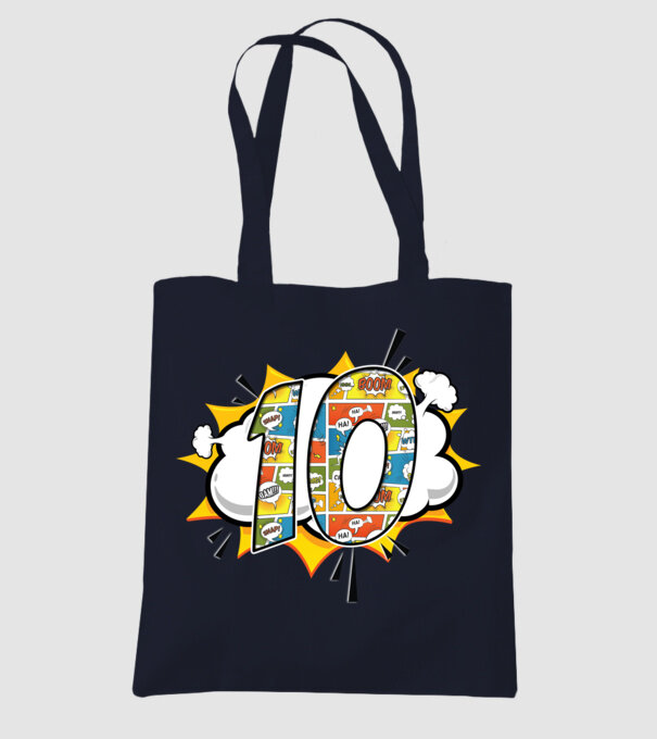 Birthday Comic Number 10 model albastru închis pe tricou