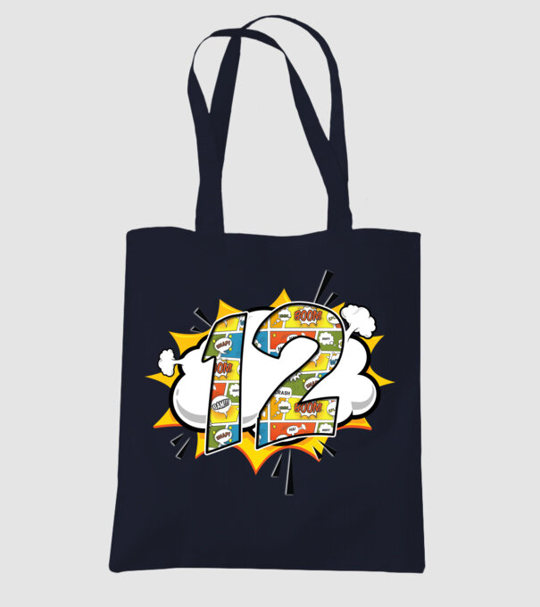 Birthday Comic Number 12 model albastru închis pe tricou