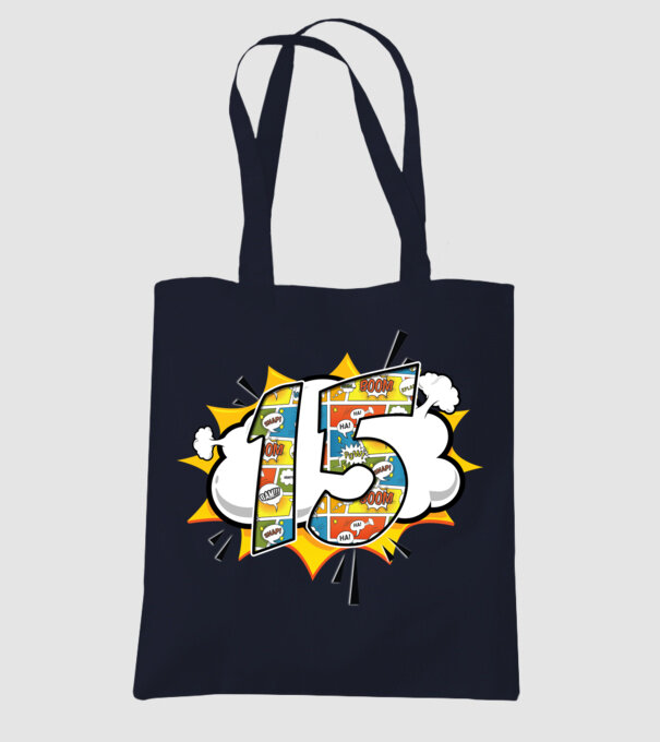 Birthday Comic Number 15 model albastru închis pe tricou