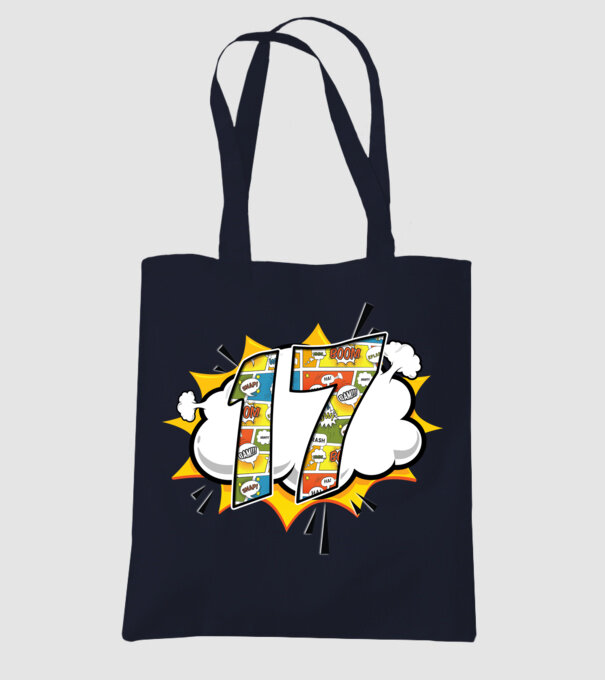 Birthday Comic Number 17 model albastru închis pe tricou