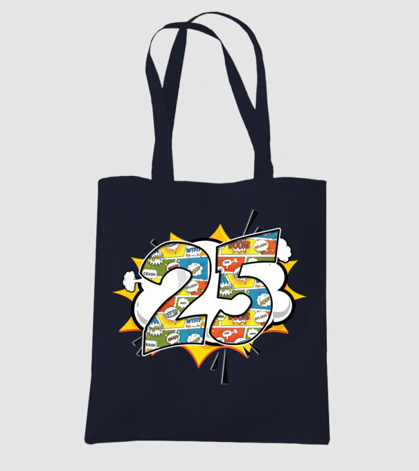 Birthday Comic Number 25 model albastru închis pe tricou