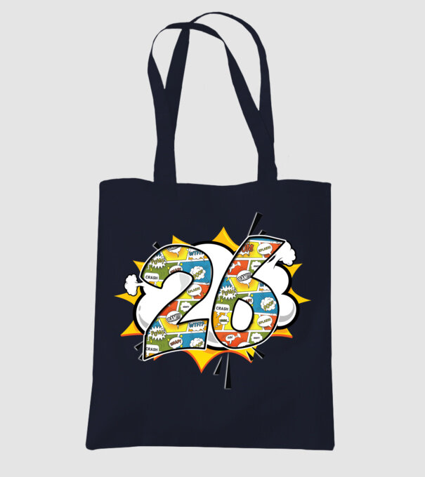 Birthday Comic Number 26 model albastru închis pe tricou
