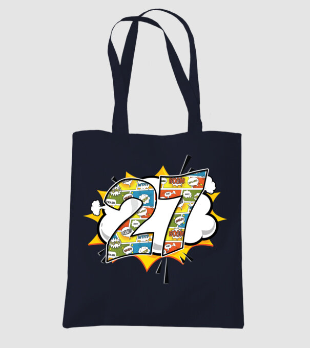 Birthday Comic Number 27 model albastru închis pe tricou