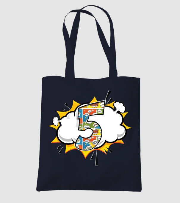 Birthday Comic Number 5 model albastru închis pe tricou