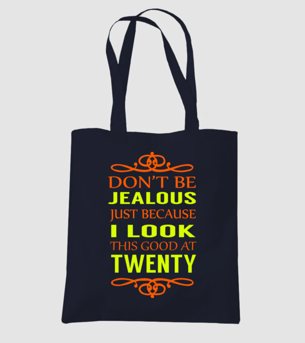'Don''t be jealous - 20' model albastru închis pe tricou