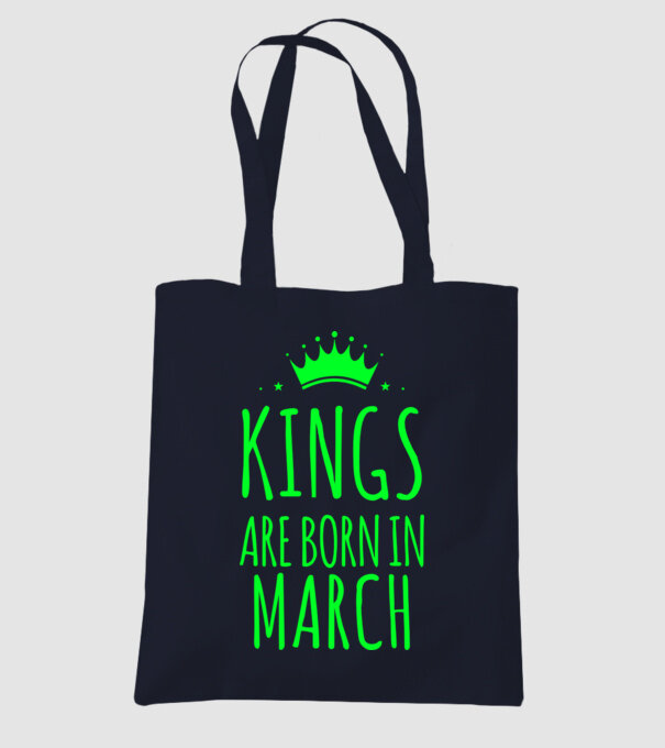 Kings are born in - March model albastru închis pe tricou