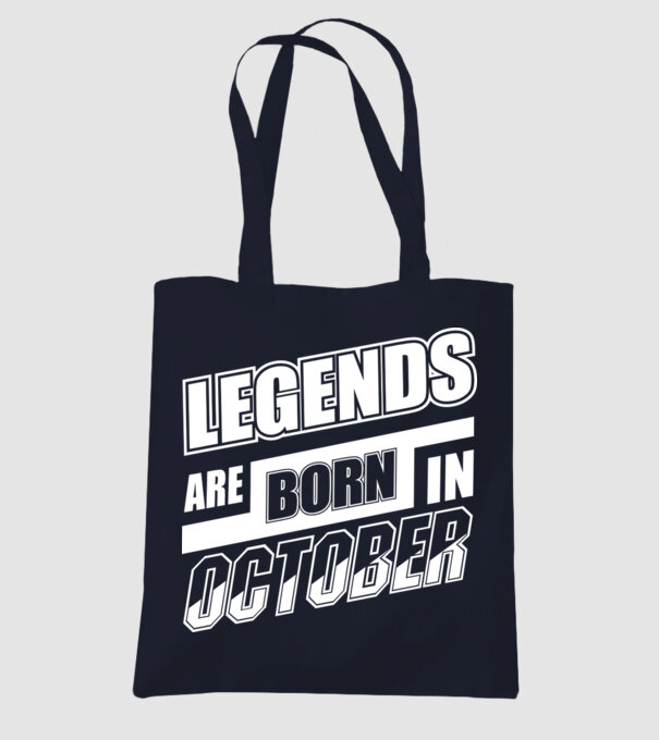Legends are born in October model albastru închis pe tricou