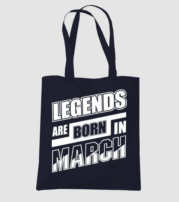 Legends are born in March model albastru închis pe tricou