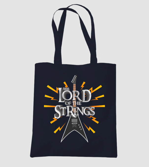 Lord of the Strings model albastru închis pe tricou
