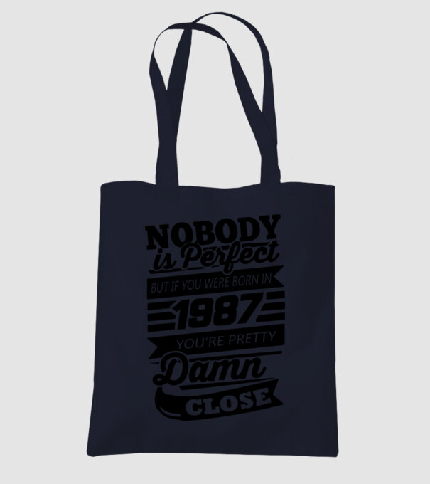 Nobody is perfect - Born in 1987 model albastru închis pe tricou
