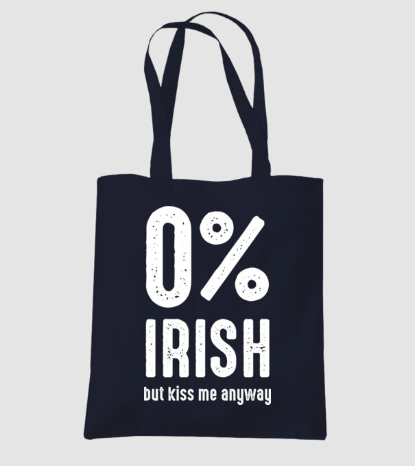 Not Irish but kiss me model albastru închis pe tricou