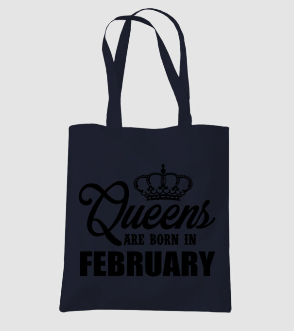 Queens are born in - February model albastru închis pe tricou