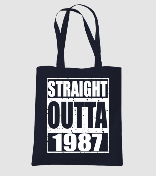 Straight Outta - 1987 model albastru închis pe tricou