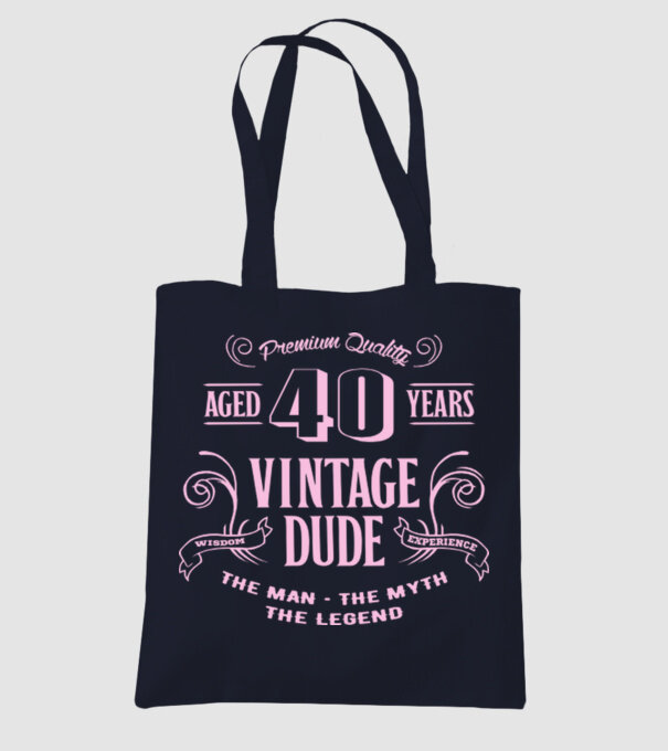 Vintage Dude - 40 model albastru închis pe tricou