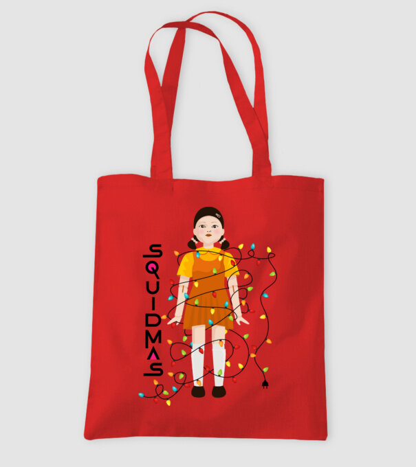 squidmas girl model roșu pe tricou
