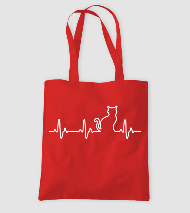 cat ekg model roșu pe tricou