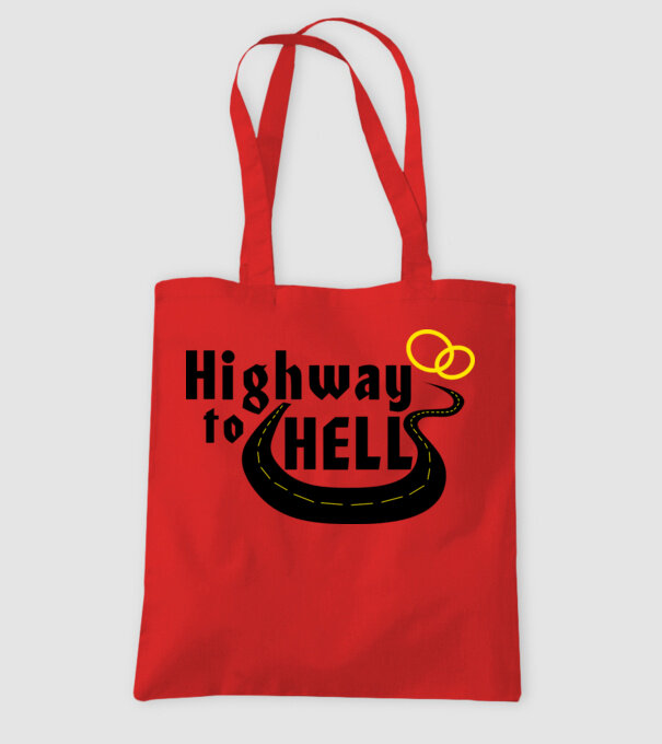 Highway to hell simple model roșu pe tricou
