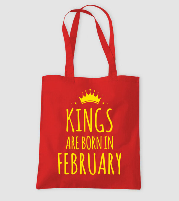 Kings are born in - February model roșu pe tricou
